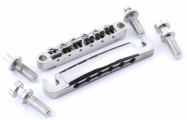 Epiphone LockTone Tune O Matic Stopbar Tailpiece Bridge Chrome Finish BR 4265