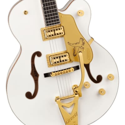 Gretsch G6136TG Players Edition Falcon Hollow Body 6-String Right-Handed Electric Guitar with Bigsby, Gold Hardware and Ebony Fingerboard (White) image 4