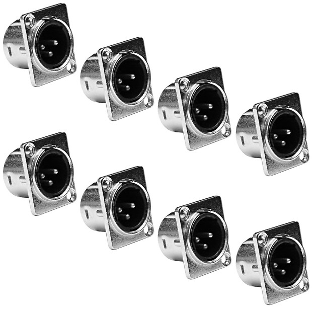 Seismic Audio SAPT51-8PACK 3-Pin XLR Male Panel Mount Cable Connectors (8-Pack) image 1