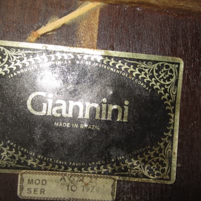 Vintage Circa 1969 Giannini AWN-21 Classical Nylon String Acoustic Guitar image 4