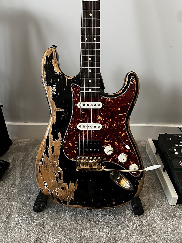 Suhr Classic S Antique Black Heavy Relic | Reverb