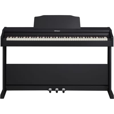 Roland RP-102-BK Digital Piano (Black) - Bonnlo Padded Piano Bench - 14 LED Music Stand Light - AT ATHM20X image 2