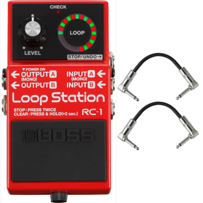 BOSS RC-1 Loop Station Stereo Looping Guitar Effects Stompbox Pedal + Cables