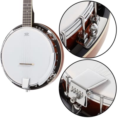 5-String Banjo, Left Handed w/ Closed Back, Mahogany Resonator, Geared 5th Tuner image 2