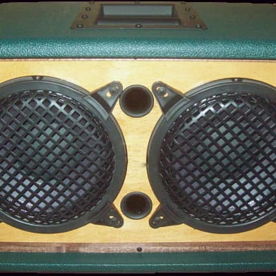 EarCandy Bailey 2x8 guitar amp speaker cab Forest Green W/ Trans Cherry Front & Back 50 watts 8 Ohm imagen 2