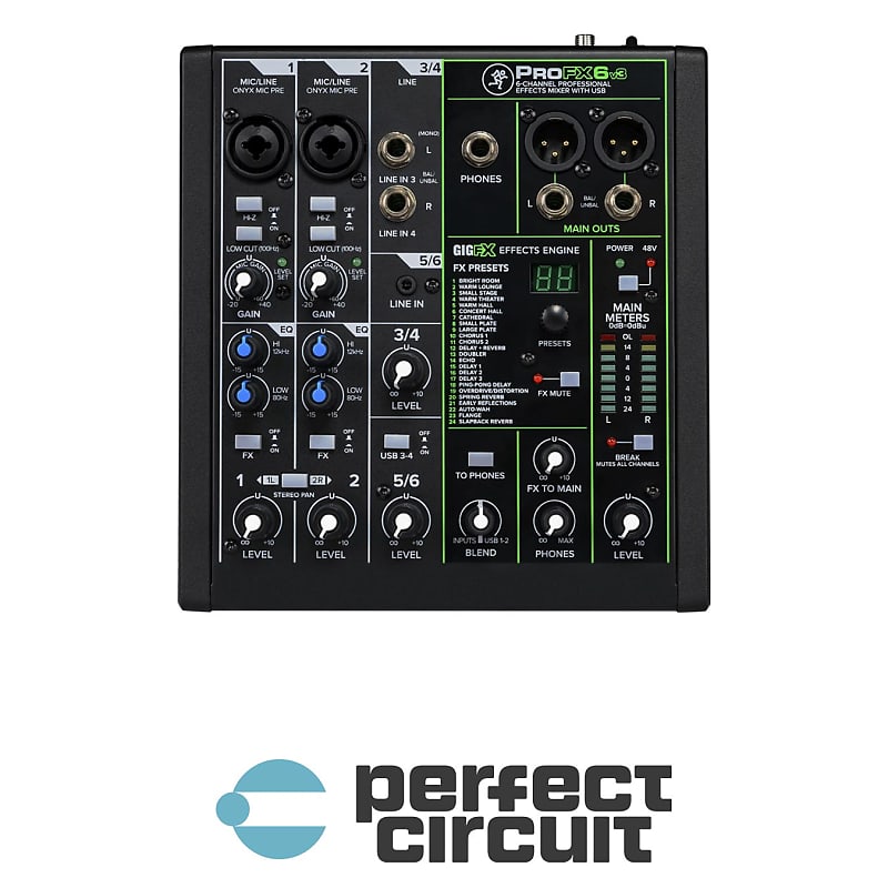Mackie ProFX6v3 6-Channel Mixer | Reverb