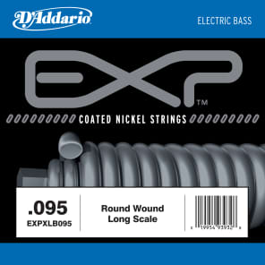 D'Addario EXPXLB095 EXP Coated Nickel Round Wound Bass Guitar Single String .095
