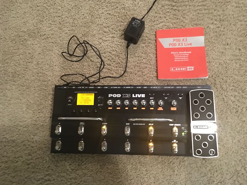 Line 6  POD X3 Live Guitar Multi-Effects Pedal with bag , manual & power supply in very good-excelle image 1