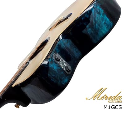 Merida Extrema M1GCS double all Solid Spruce Garapa burls Grand Auditorium electric acoustic guitar image 4