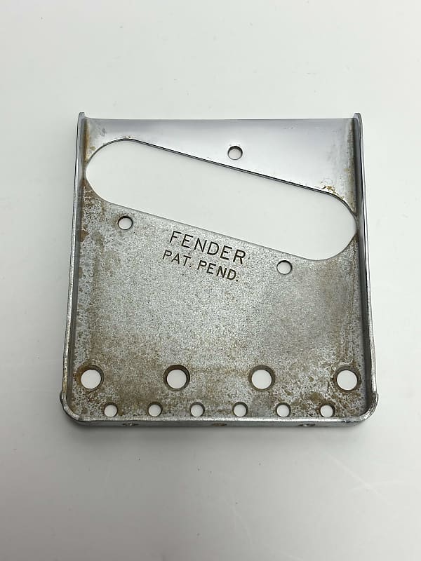 Fender Telecaster Bridge Bridge plate Fender Pat. Pend. Stamped vintage aged image 1