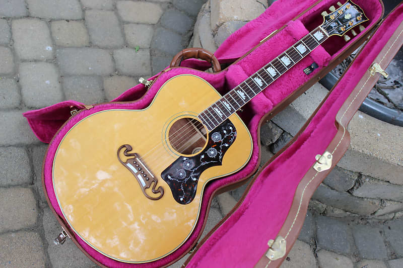 Gibson J-200 1991 Natural One of 200 Curly Koa Back and Sides | Reverb