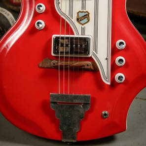 Rick Nielsen's 1962-64 National Glenwood 95 Map Guitar in Vermillion Red image 4