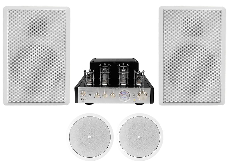 Tube Amplifier Home Theater Receiver+(2) JBL Ceiling+(2) Rockville Wall Speakers  			