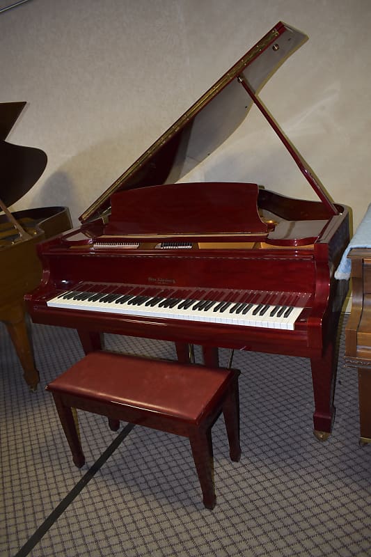 like new Otto Baby Grand piano siny red gloss never played image 1