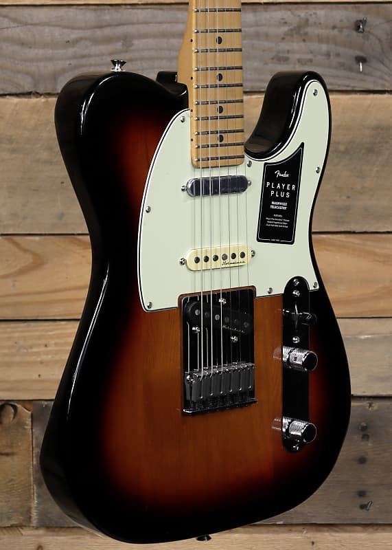 Fender  Player Plus Nashville Telecaster Electric Guitar 3-Color Sunburst w/ Case image 1