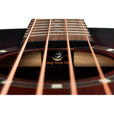 Ortega D7E-BFT-4 Acoustic Electric Bass Guitar - Bourbon Fade image 7