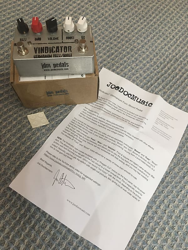 JDM Vindicator Tonemaster Germanium Fuzz and Boost Joe Doc Reverb