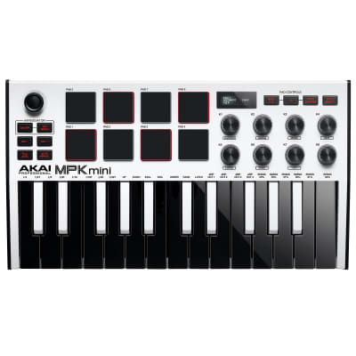 Akai Professional MPK Mini MK3 Keyboard and Pad Controller in White