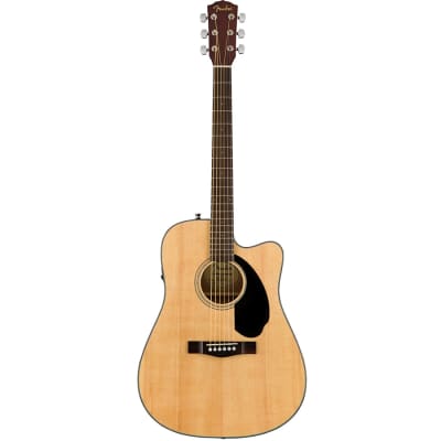 Fender CD-60SCE Solid Top Dreadnought  Acoustic-Electric Guitar - Natural image 1
