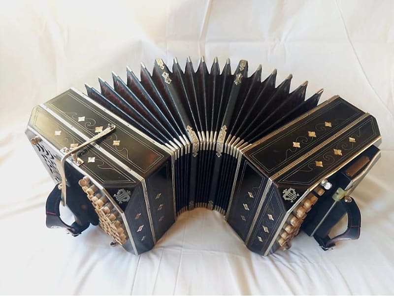 Alfred Arnold Bandoneon Zinc Plates 1930's - 3/4 Pearlescent