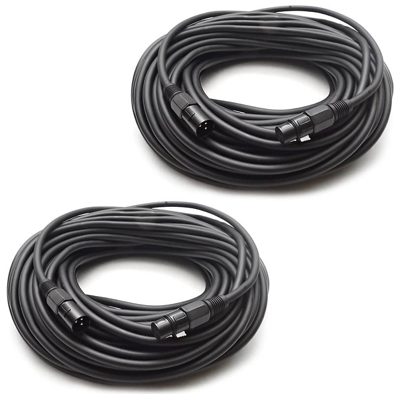 Set of 2 100' DJ/PA XLR Microphone Cables ~ 18 Gauge image 1