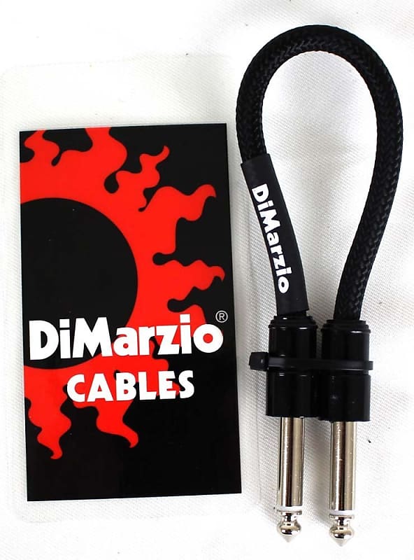 DiMarzio PC106BK Pedal Board Cable, 6 in, Straight/Straight, Black image 1
