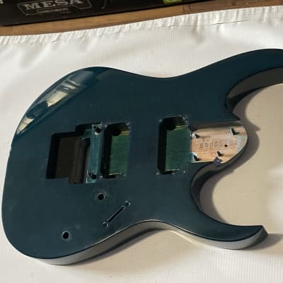 1999 Japan Fujigen Ibanez RG520QS Transparent Blue Guitar Body Floyd Ready image 2