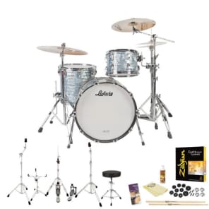 Ludwig USA Classic Maple 3 Pc Drum Kit Sky Blue Pearl w Hardware and Cymbals image 1
