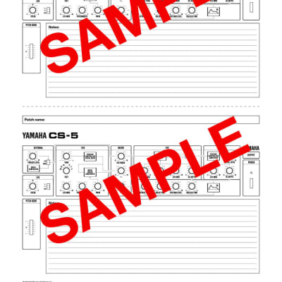 Yamaha CS-5 (CS5) - Beautifully Illustrated Blank Patch Sheet PDF image 2