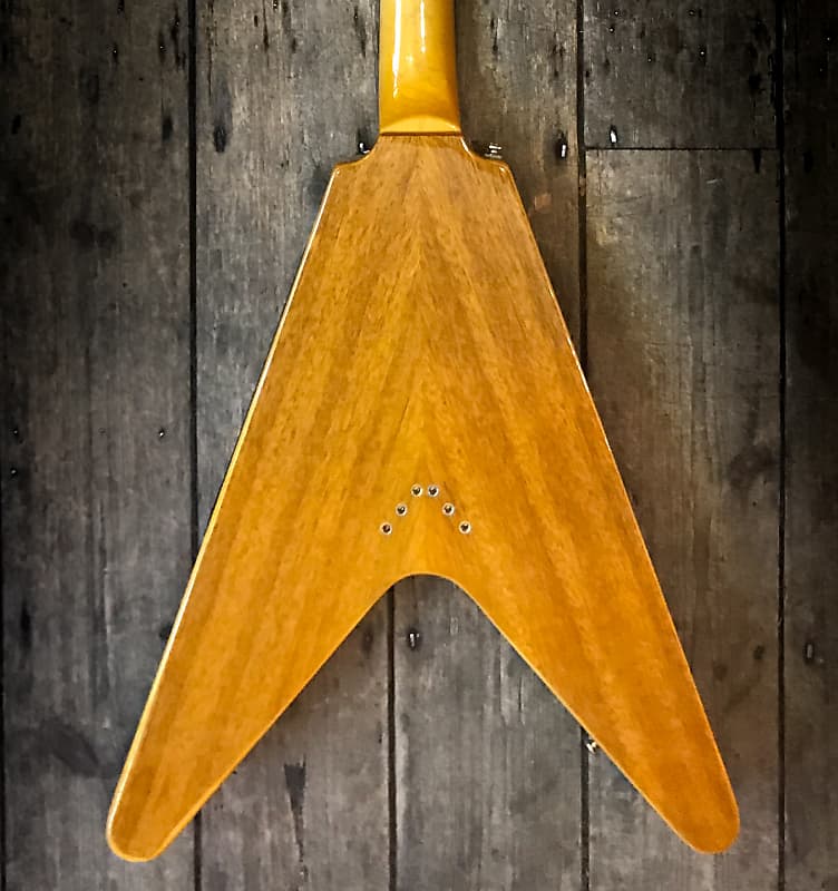 1998 Epiphone '58 Korina Flying V reissue in Natural finish