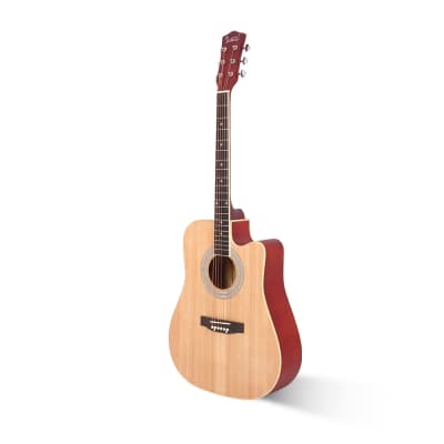 Glarry GT502 41 Inch Matte Cutaway Dreadnought Spruce Front Acoustic Guitar Burlywood image 3