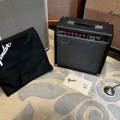 Vintage 1980s Fender Champ 12 1x12 tube guitar amp combo with cover image 1