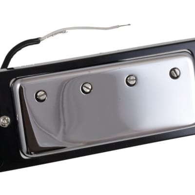 Humbucking Bridge Pickup For Bass, With Chrome Cover & Black Ring for sale