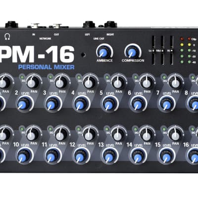 Elite Core PM-16 16 Channel Personal Monitor Mixer w/ Ambient Mic and EtherCon image 4