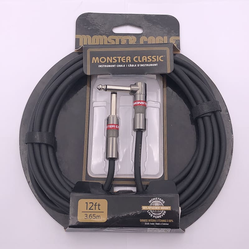 Monster Prolink Classic Instrument Cable 12ft. Right Angle to Reverb