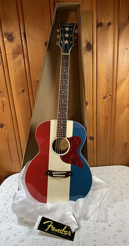 2003 Fender Buck Owens Red White and Blue Acoustic Guitar image 1
