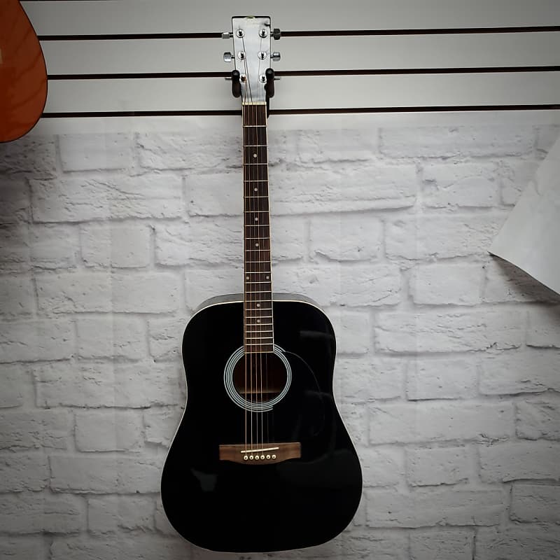 Rogue RA-100D Acoustic Guitar Black image 1