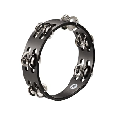 Meinl Compact Tambourine, Double Row, Stainless Steel Jingles, Black CTA2S-BK image 1