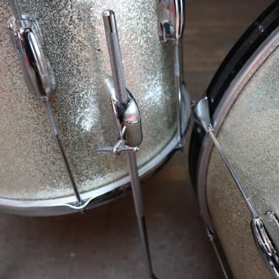 Slingerland  Stage Band 3pc Drum Set Kit Silver Sparkle Vintage 1970's 20/13/14" image 7