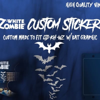 White Zombie Stickers - Custom Pickup Stickers Covers For ESP LTD White Zombie image 1