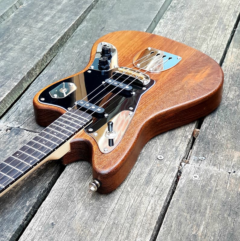 Fanner Guitar Works Baritone Ocelot Electric Ukulele. Reclaimed Burmese Teak. Ready to ship