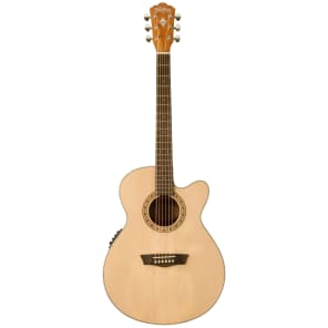 Washburn WG7SCE Harvest Series Solid Sitka Spruce Top Grand Auditorium Cutaway with Electronics Natural Gloss