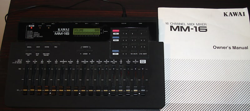 Kawai MM-16 (16 channel MIDI Mixer and Programmer circa 1990 )Matte Black  W/OEM PS & Manual