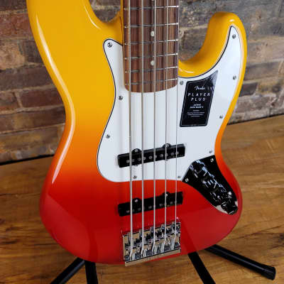 Fender Player Plus Jazz Bass V with Deluxe Bag - Tequila Sunrise image 3