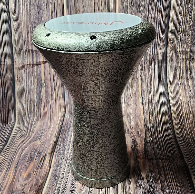 MidEast MAS2BK Aluminum Doumbek Silver/Black Reverb