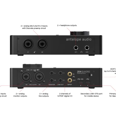 Zen Q Synergy Core Audio Interface, 14x10 Bus-Powered Thunderbolt 3 Interface For Recording Music, With Onboard Real-Time Audio Recording Effects, XLR Interface Connection - Antelope Audio