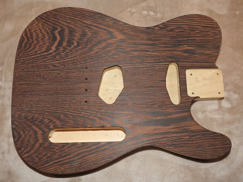 Unfinished Telecaster 1 Piece Poplar Body 2 Piece Book Matched Wenge Top Standard Tele Pickup Routes image 1
