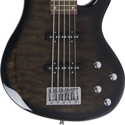 Strinberg Bass Guitar 5 Strings Active SAB-500 2020 Transparent Black Made in Brazil image 3