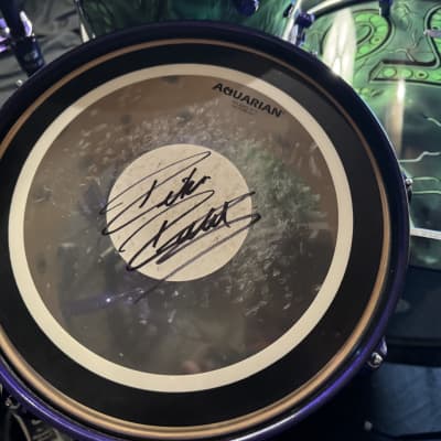 Rikki Rockett's Poison, Rockett Drum Works "Zombie" Kit: 22", 12", 14", 16", 6x14" Snare. Purple Hardware 2012 - Custom Graphics By Craig Fraser. SIGNED! image 3