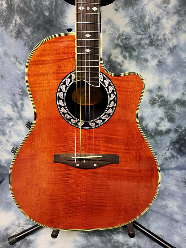 1999 Stafford SE 350 Shallow Back Ovation Style Acoustic Electric Guitar  Flamey TopJapan Pro Setup Gigbag